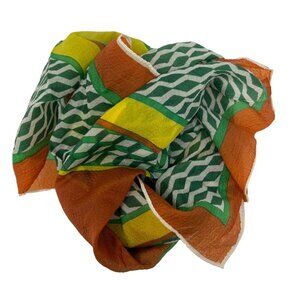 Vintage Geometric Square Scarf Multicolor 23 Inches Lightweight Neck Wrap Bandan